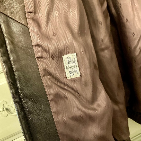 Neiman Marcus Brown Leather Jacket - Picture 9 of 12